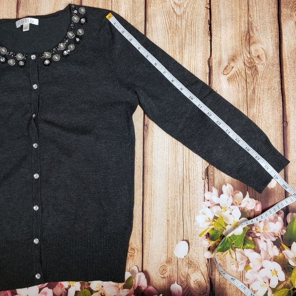 3/30$🔥SPENSE jewel Neckline Button down cardigan - Picture 9 of 10